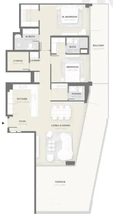 Floor plan — 2 BR