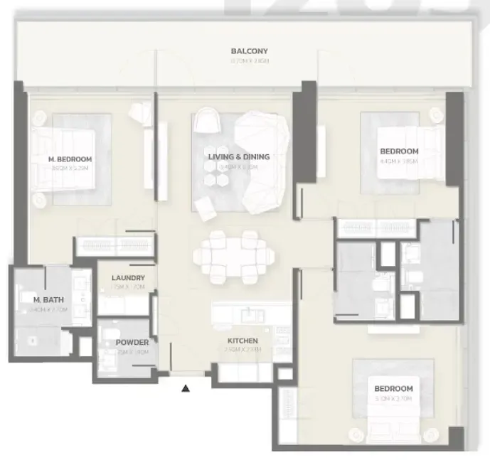 Floor plan — 3 BR