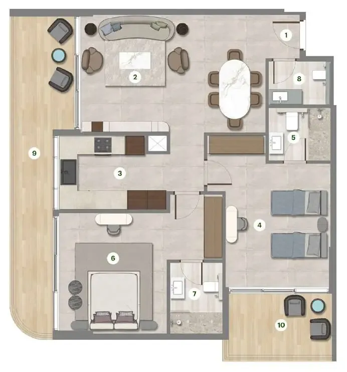 Floor plan — 2 BR