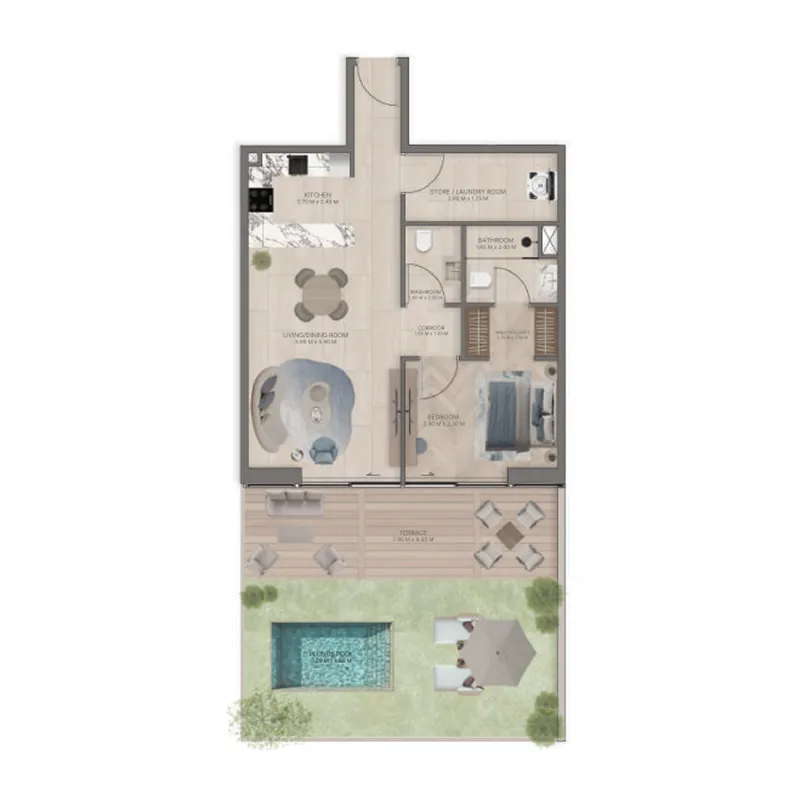 Floor plan — 1 BR
