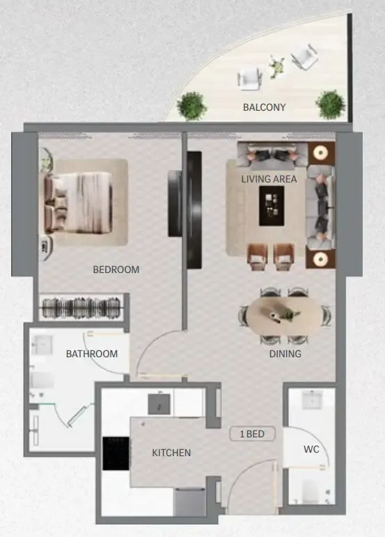 Floor plan — 1 BR
