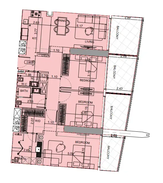 Floor plan — 3 BR