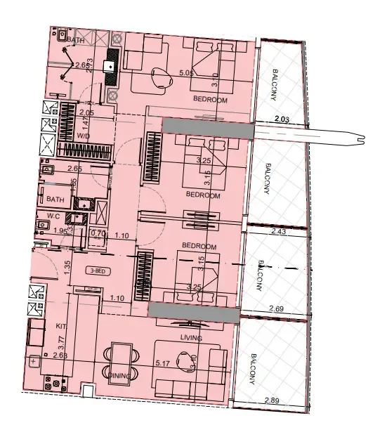 Floor plan — 3 BR