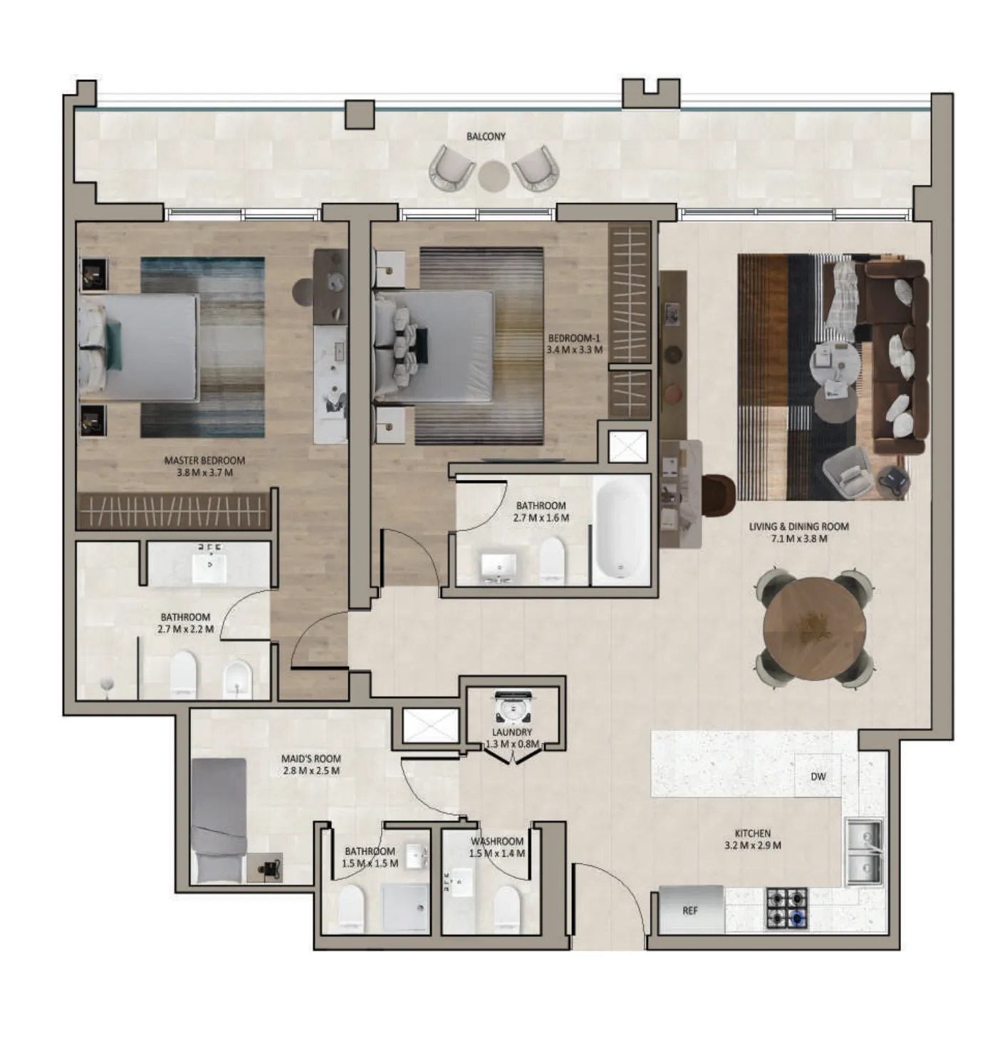 Floor plan — 2 BR