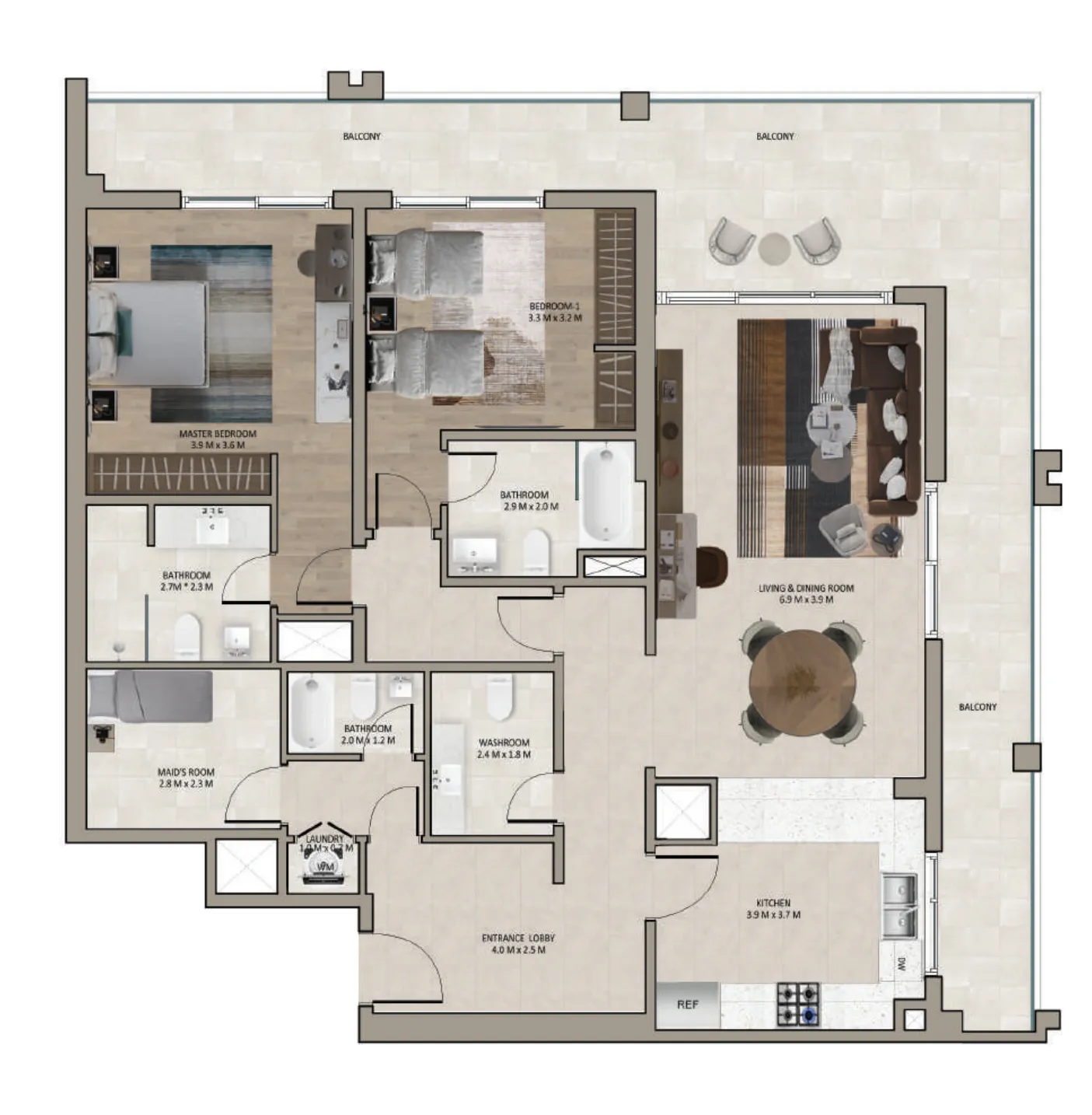 Floor plan — 2 BR