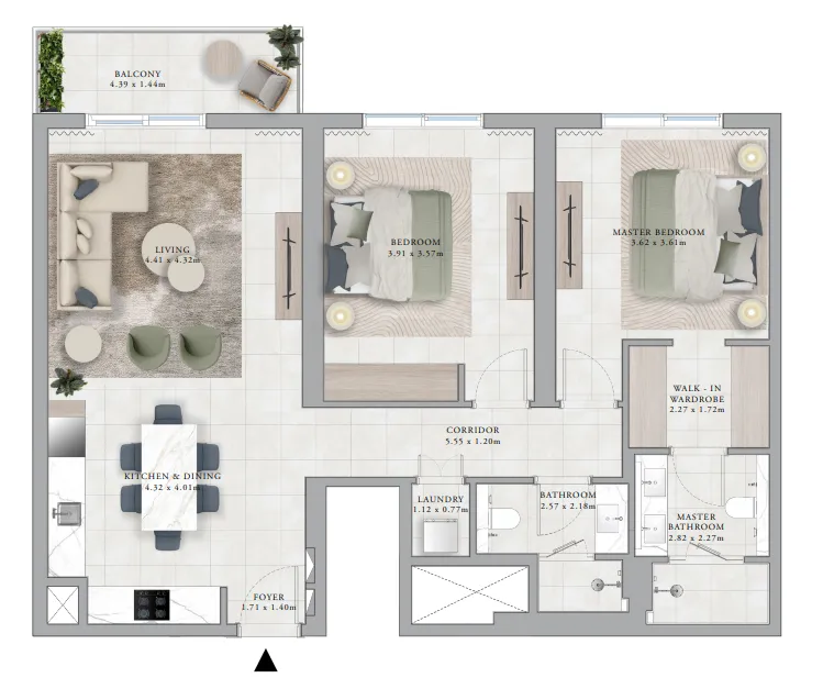 Floor plan — 2 BR