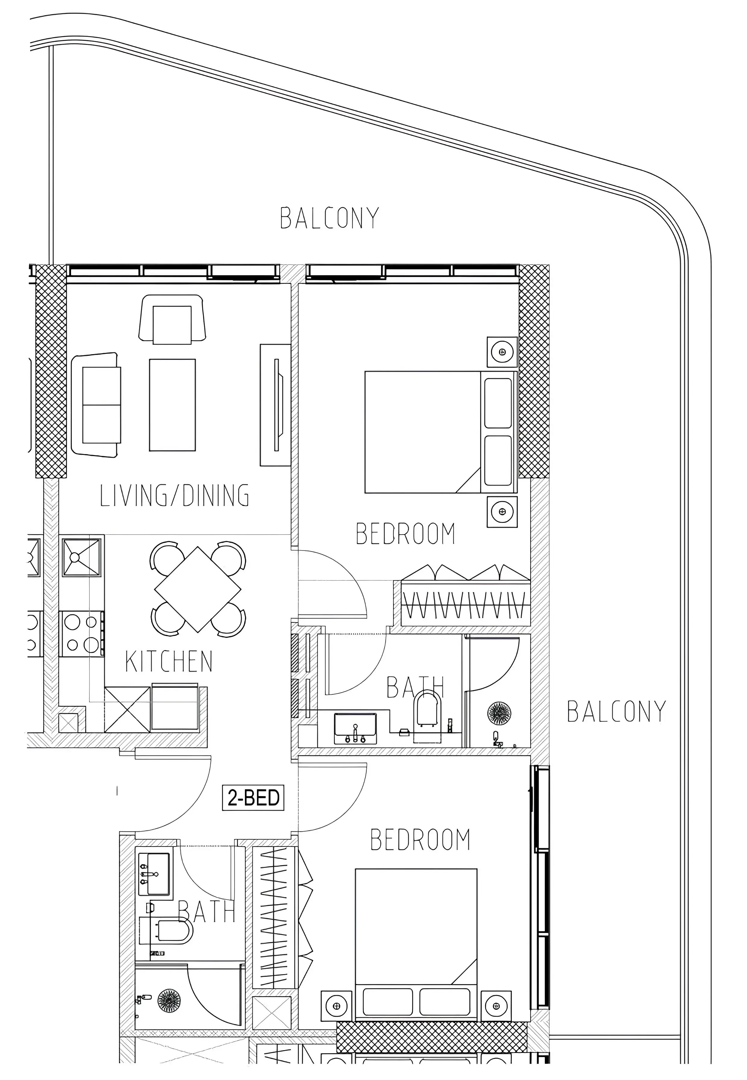 Floor plan — 2 BR
