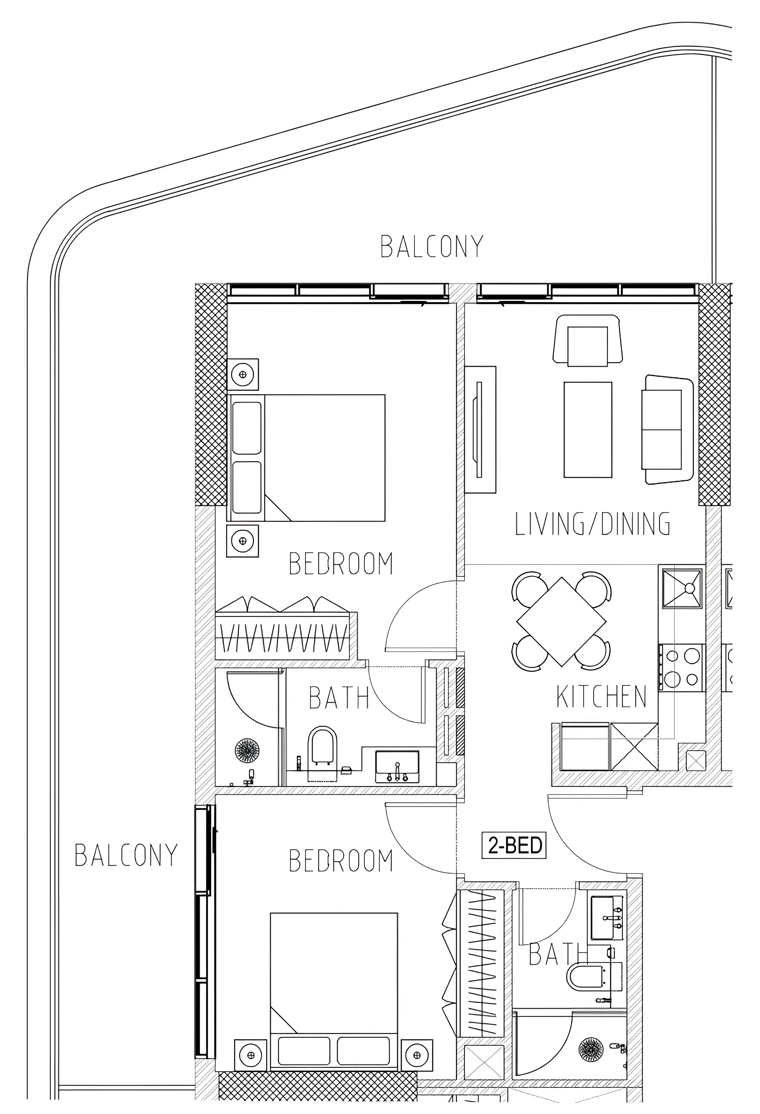 Floor plan — 2 BR