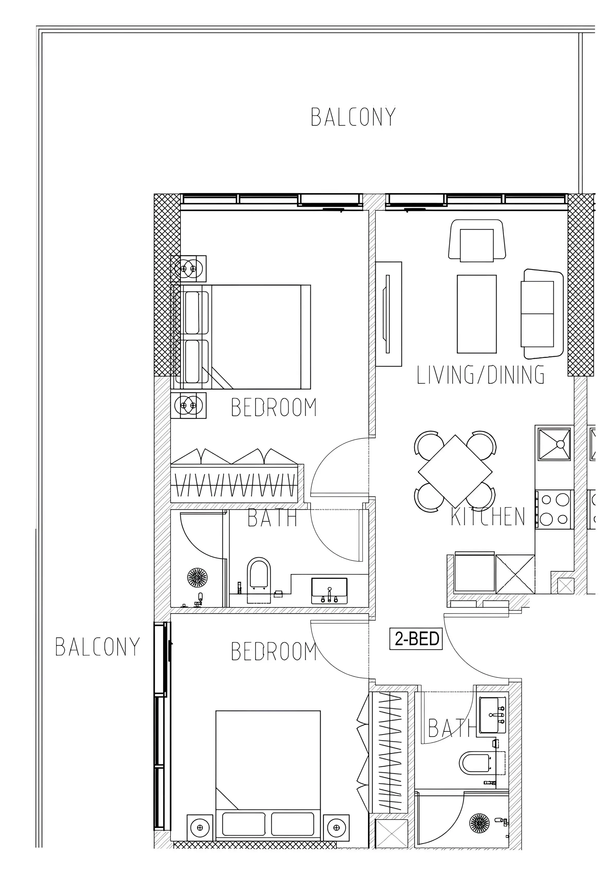 Floor plan — 2 BR
