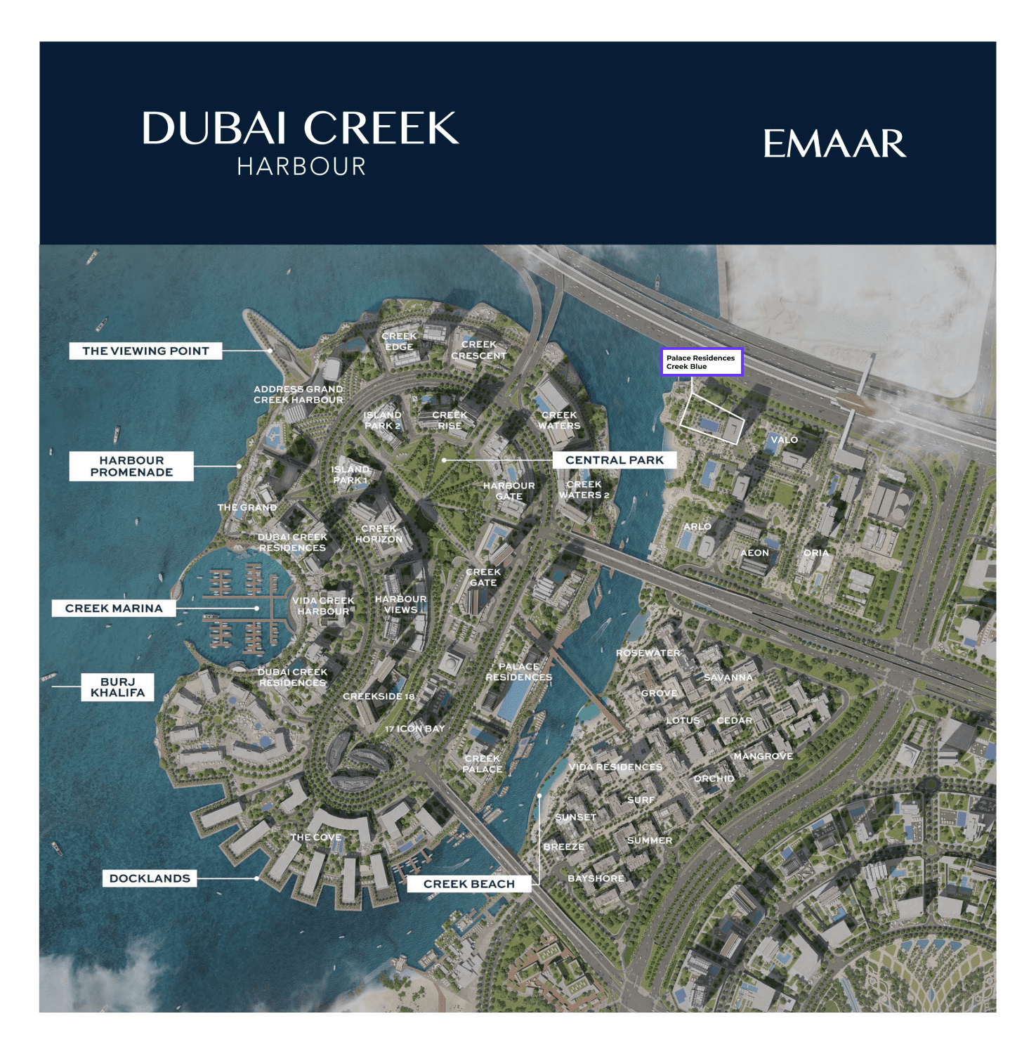 Masterplan — Palace Residences Creek Blue