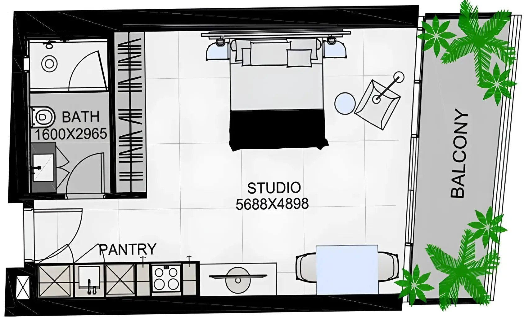 Floor plan — Studio