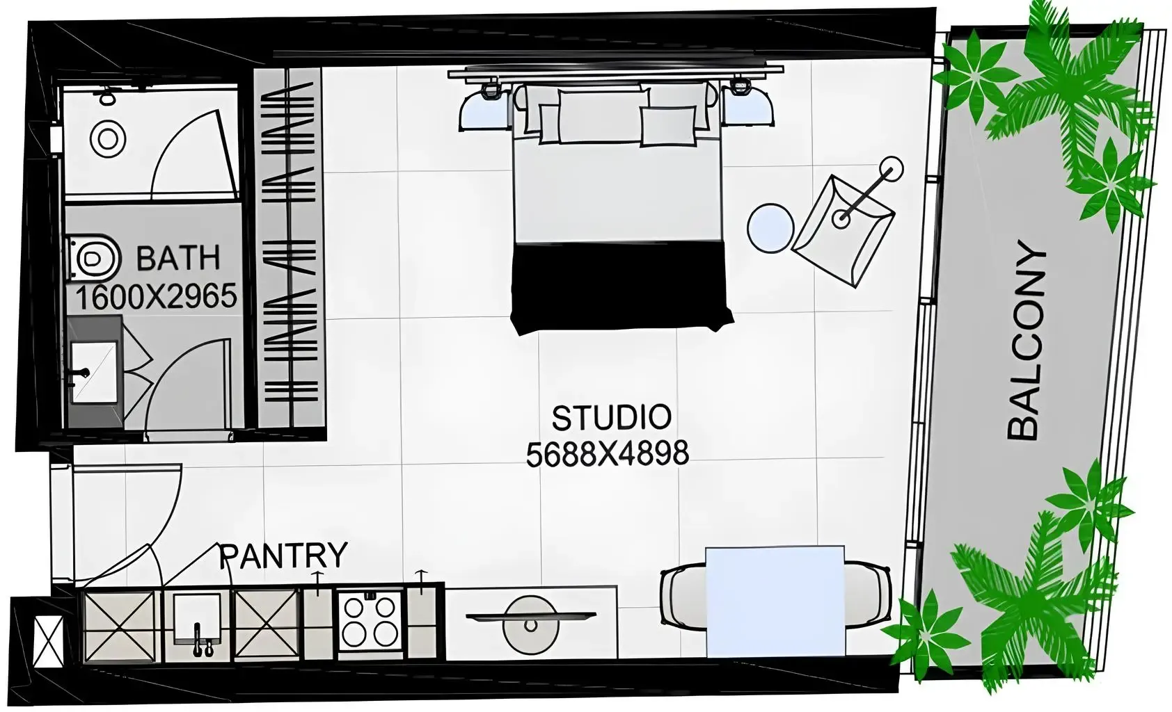 Floor plan — Studio
