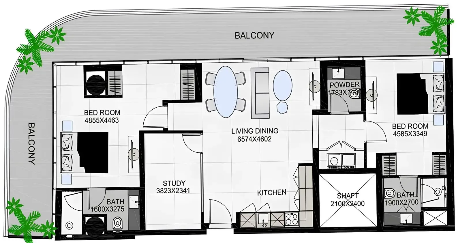 Floor plan — 2 BR