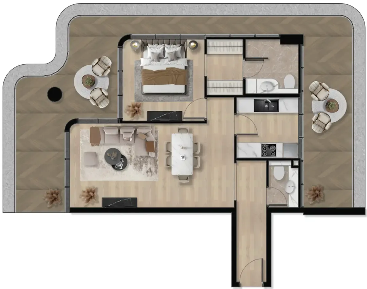 Floor plan — 1 BR