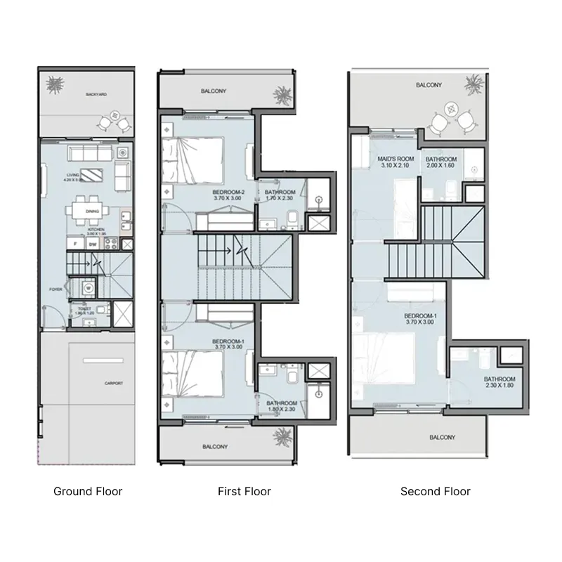 Floor plan — 3 BR
