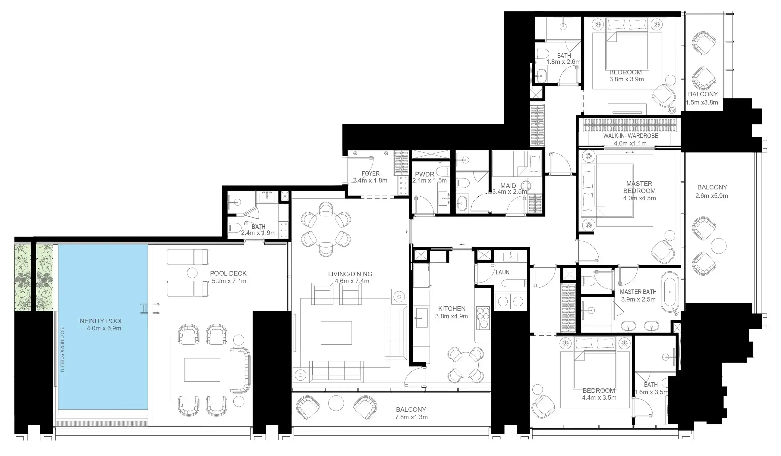 Floor plan — 3 BR