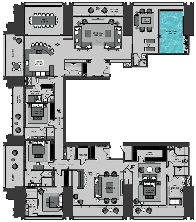 Floor plan — 4 BR
