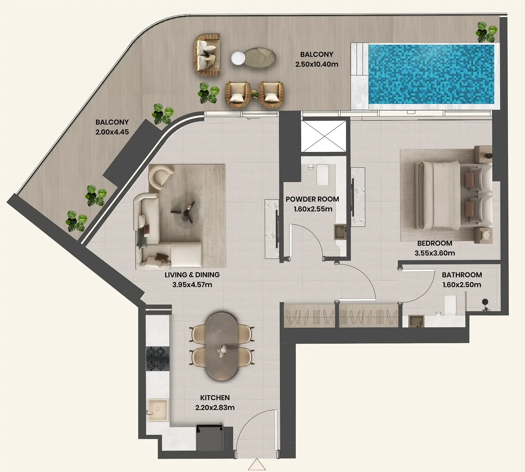 Floor plan — 1 BR