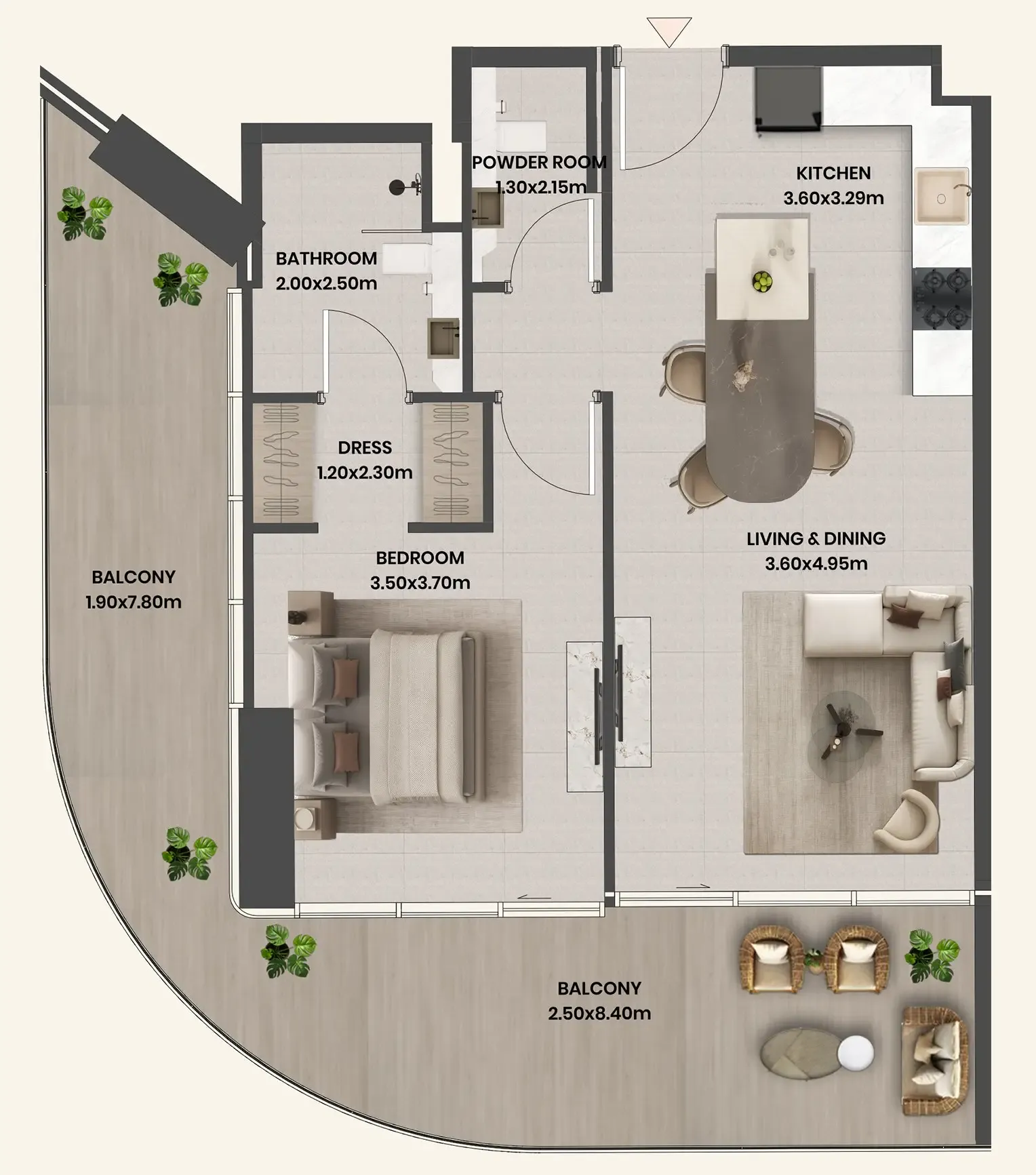 Floor plan — 1 BR