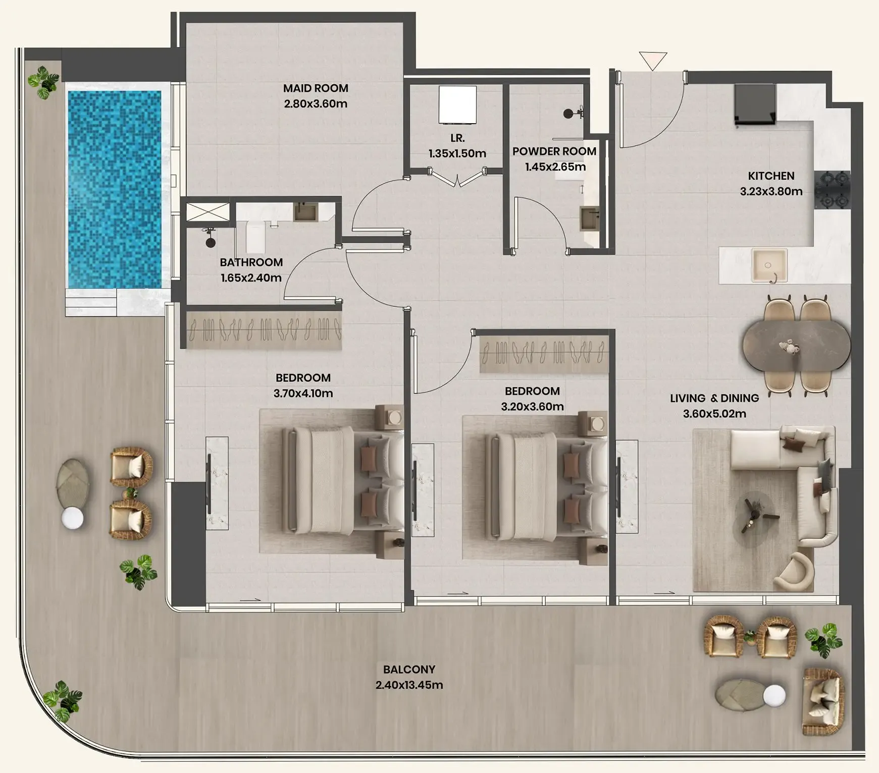 Floor plan — 2 BR