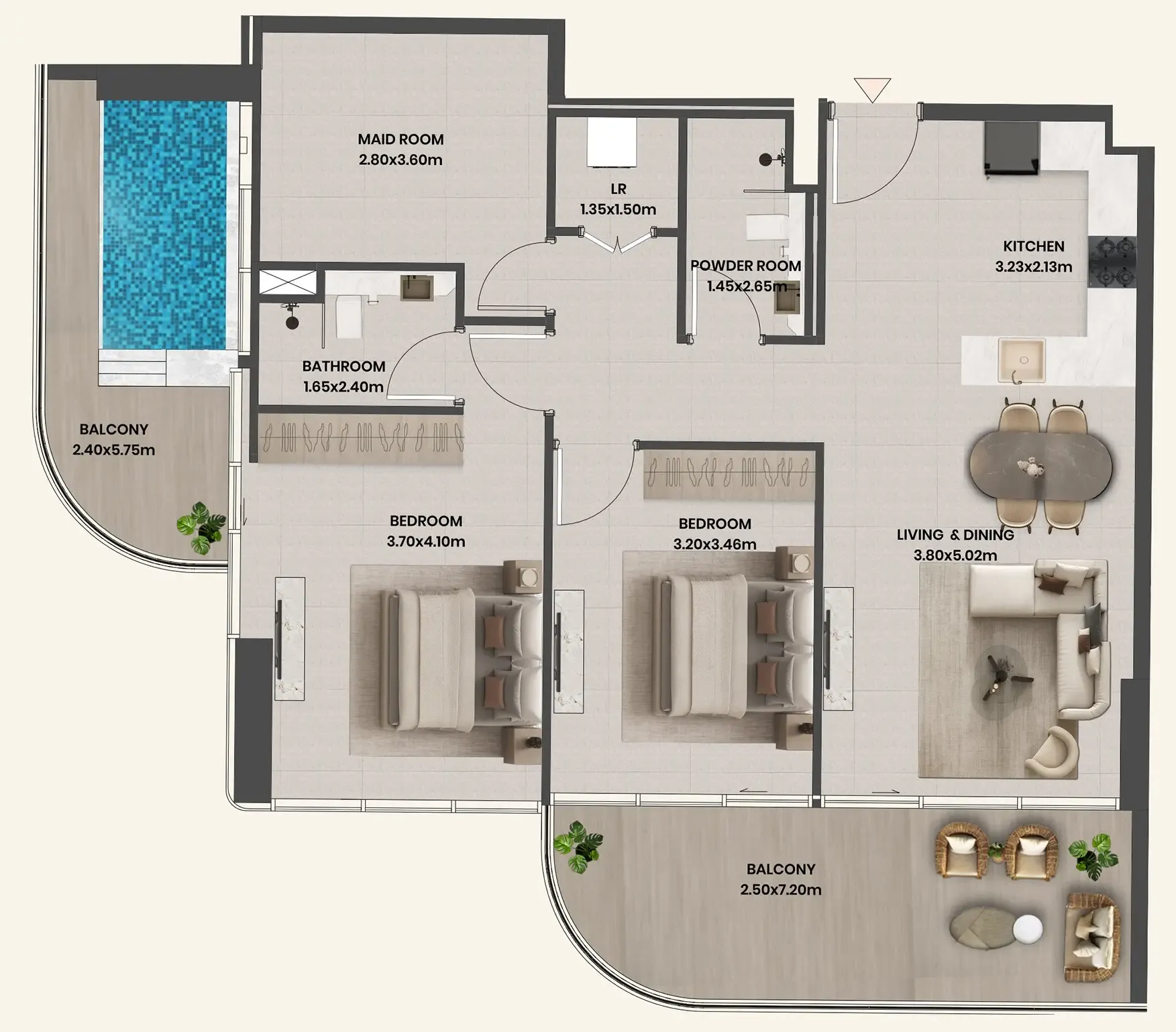 Floor plan — 2 BR