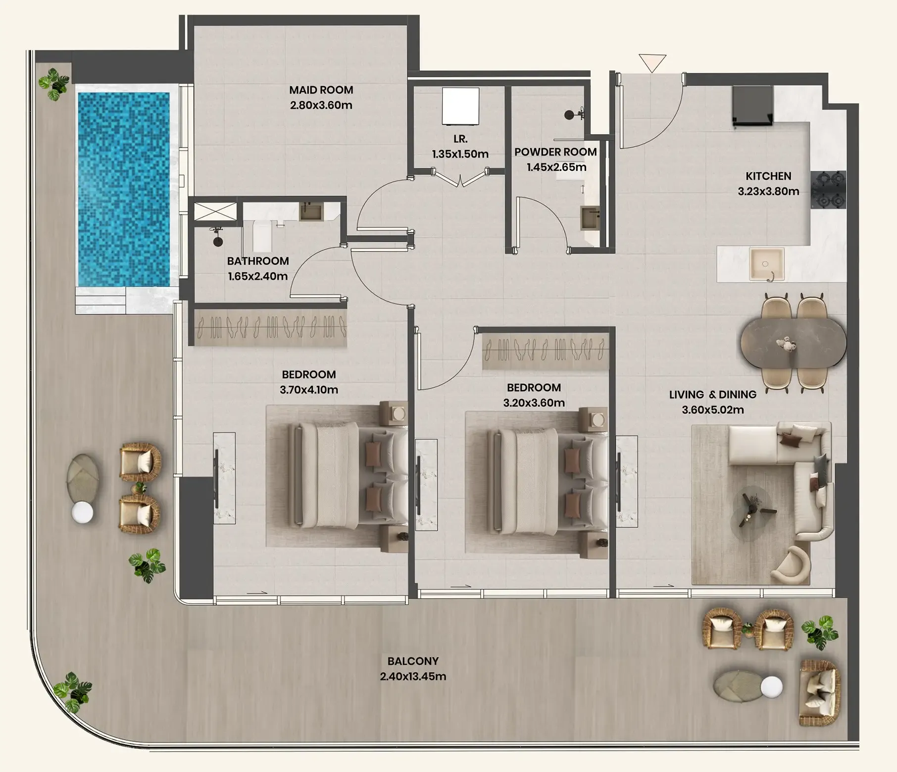 Floor plan — 2 BR