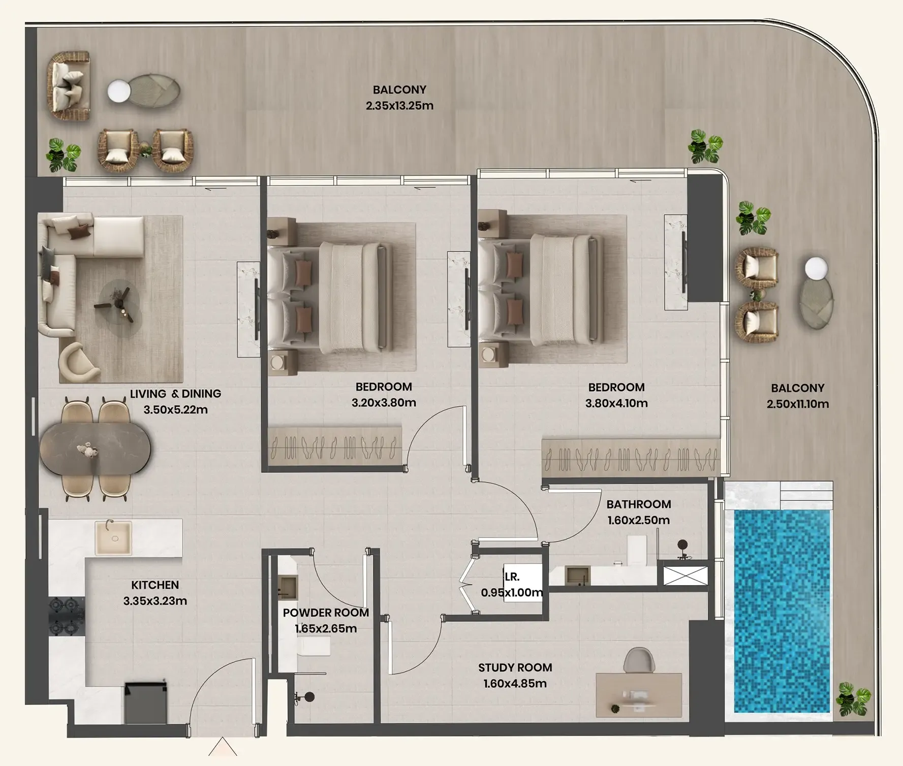 Floor plan — 2 BR