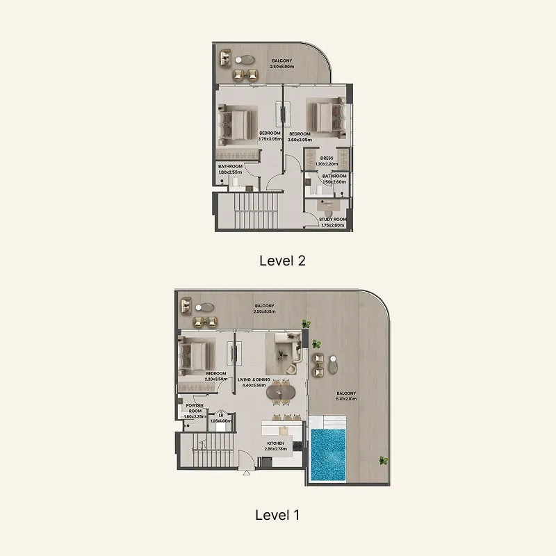 Floor plan — 3 BR
