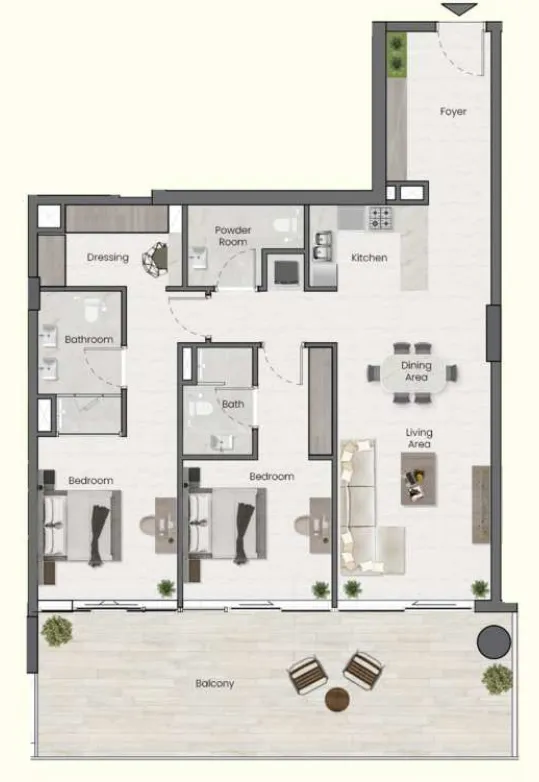 Floor plan — 2 BR