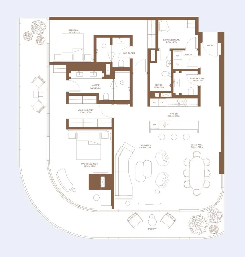 Floor plan — 2 BR