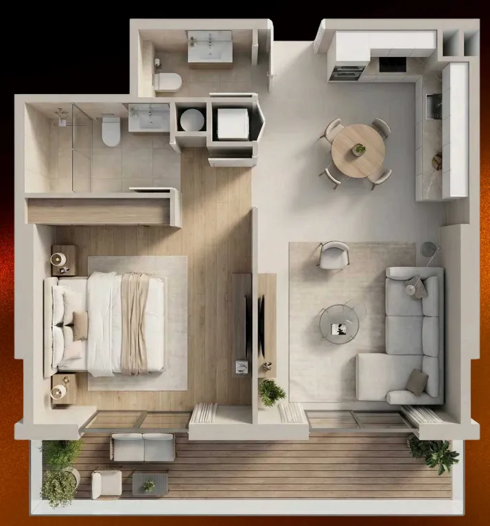 Floor plan — 1 BR