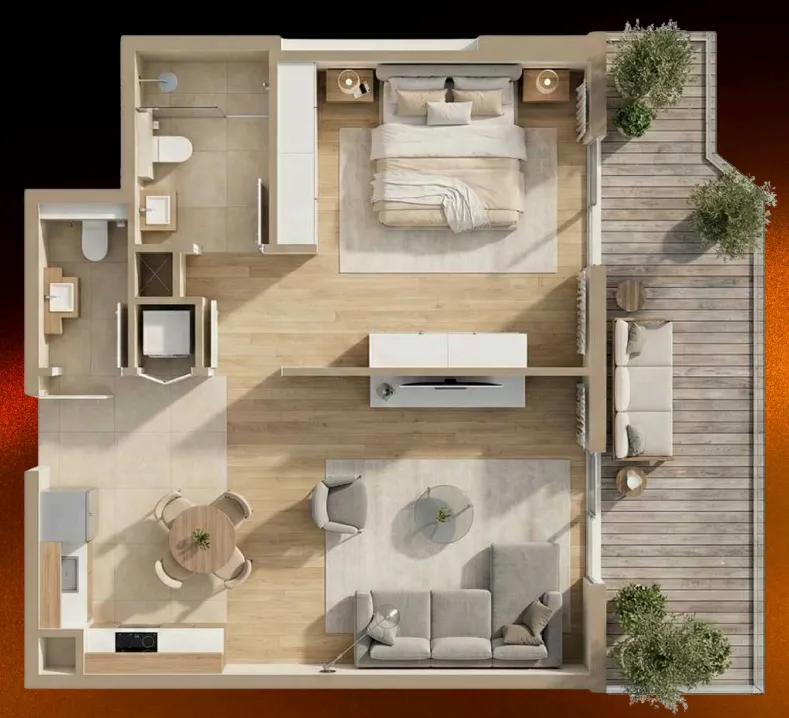 Floor plan — 1 BR