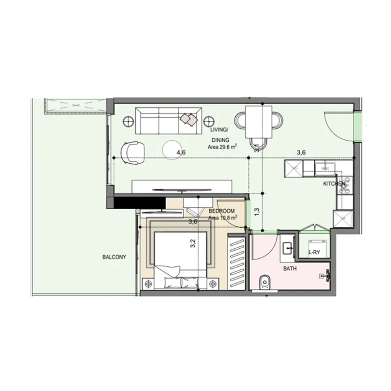 Floor plan — 1 BR