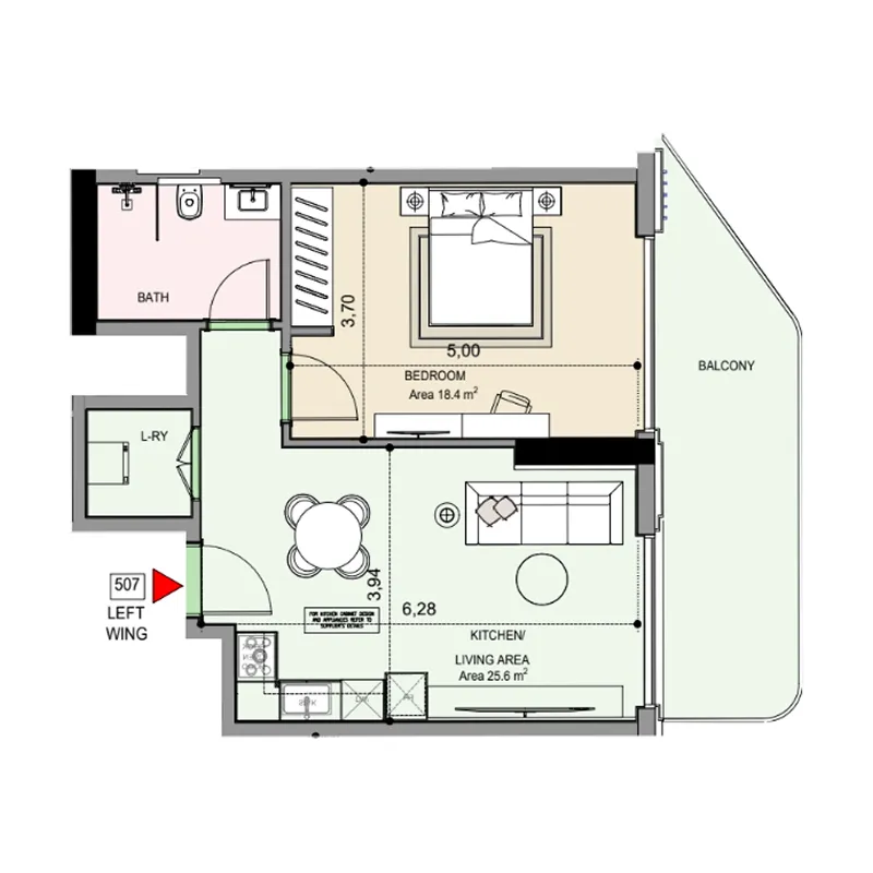 Floor plan — 1 BR