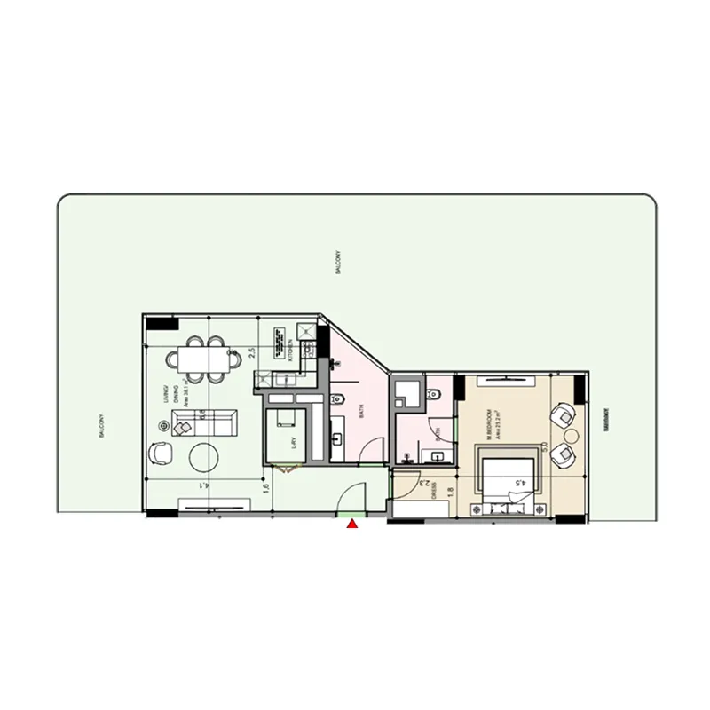 Floor plan — 1 BR