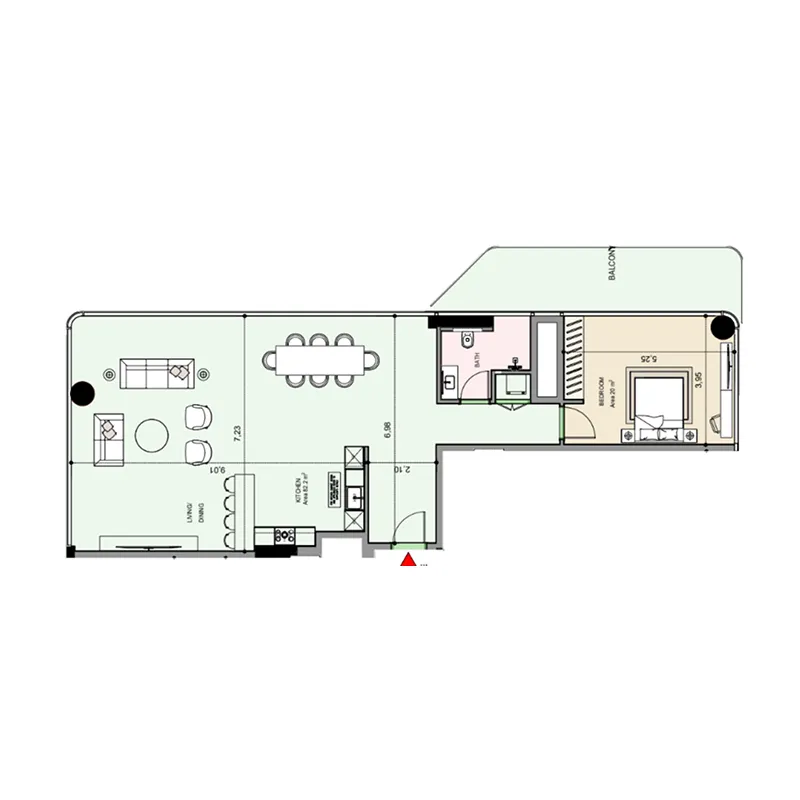 Floor plan — 1 BR