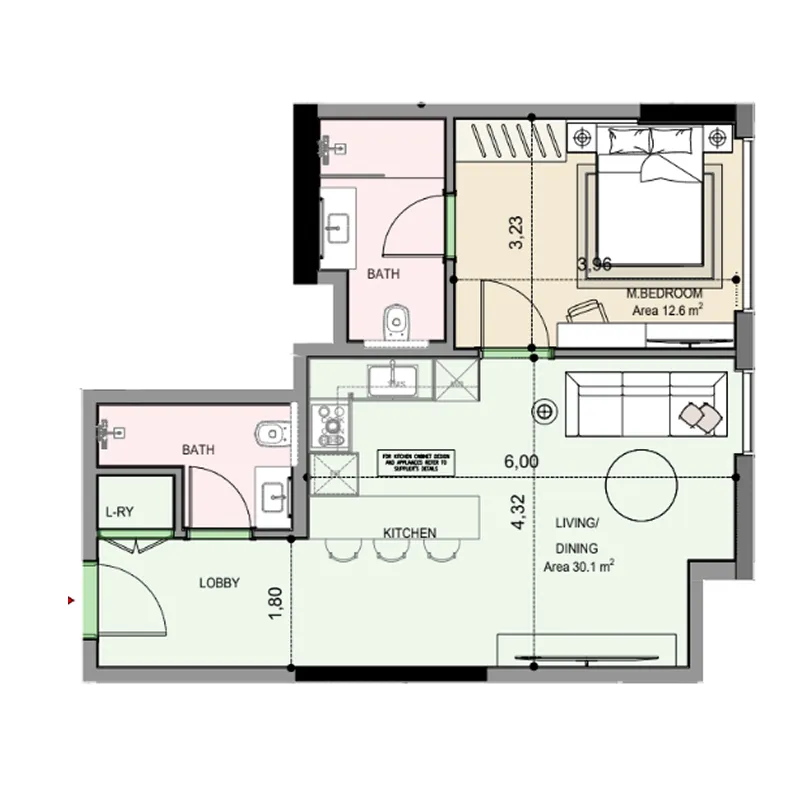 Floor plan — 1 BR