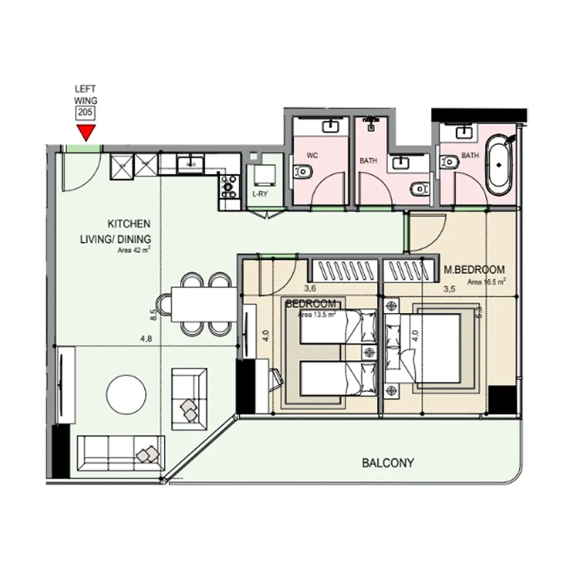 Floor plan — 2 BR