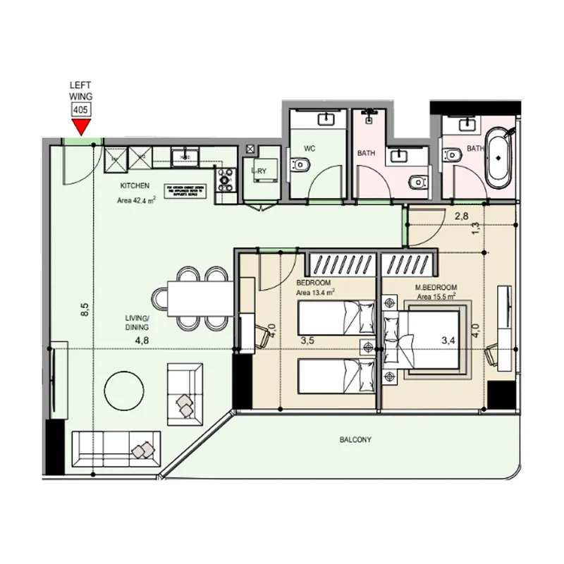 Floor plan — 2 BR