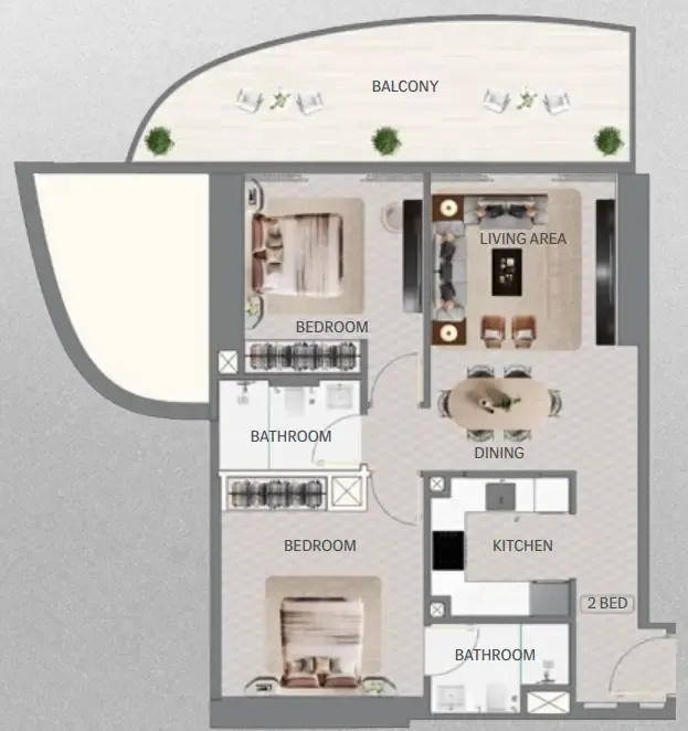 Floor plan — 2 BR
