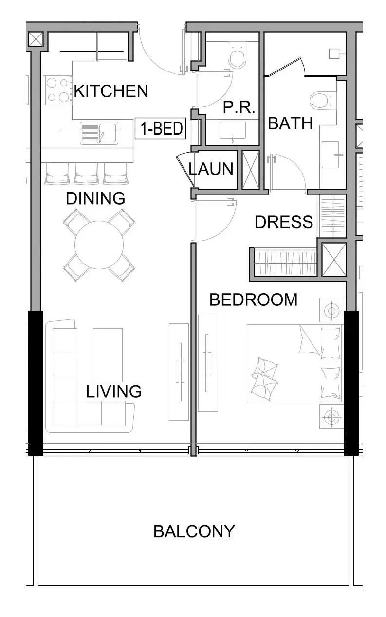 Floor plan — 1 BR