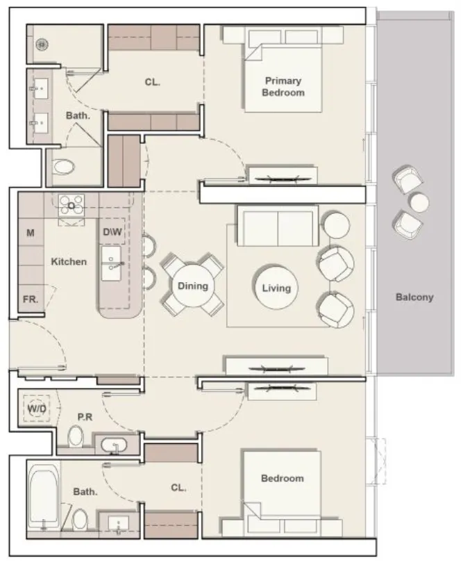 Floor plan — 2 BR