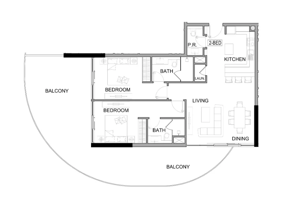 Floor plan — 2 BR