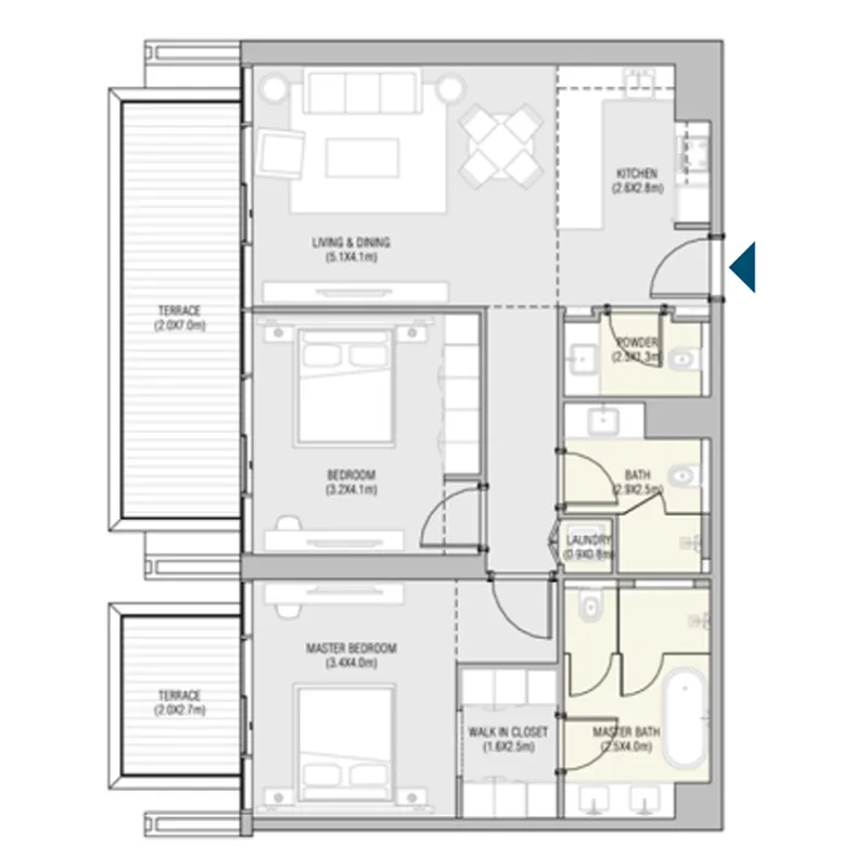 Floor plan — 2 BR