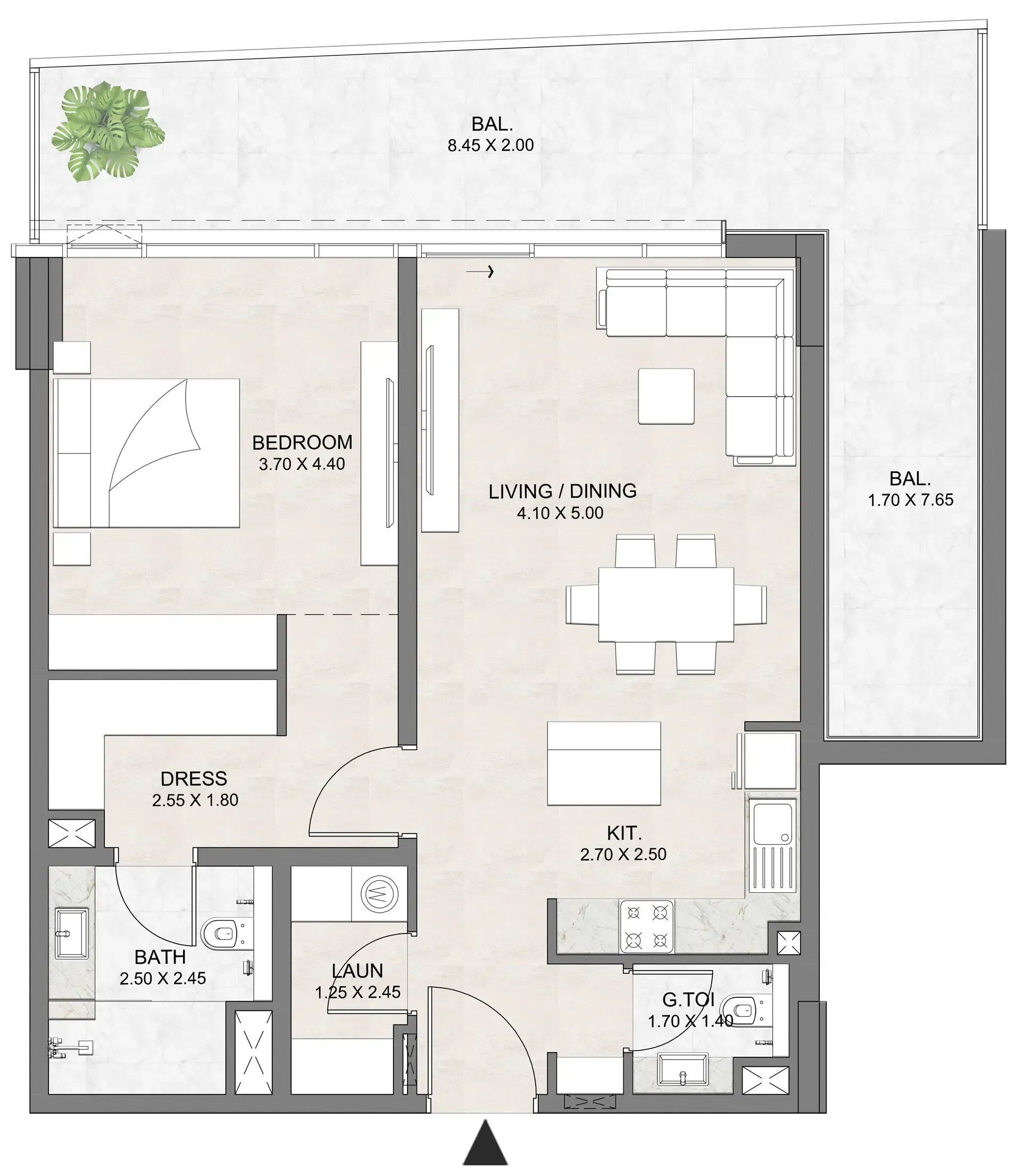 Floor plan — 1 BR