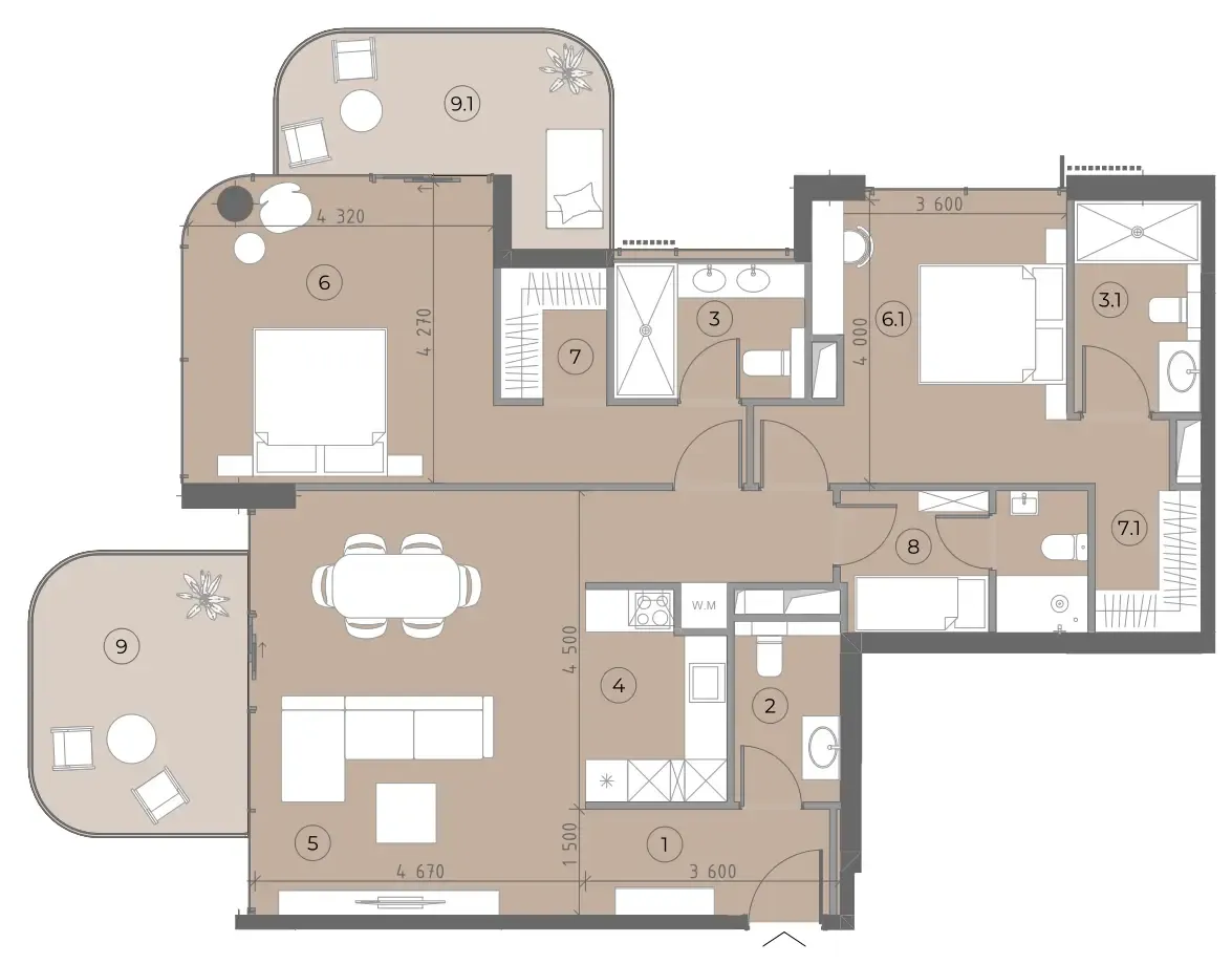 Floor plan — 2.5 BR