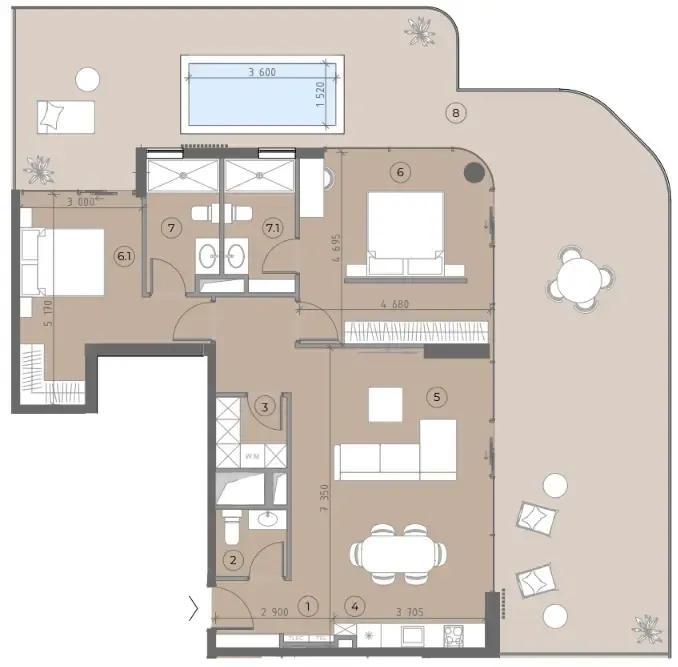 Floor plan — 2.5 BR