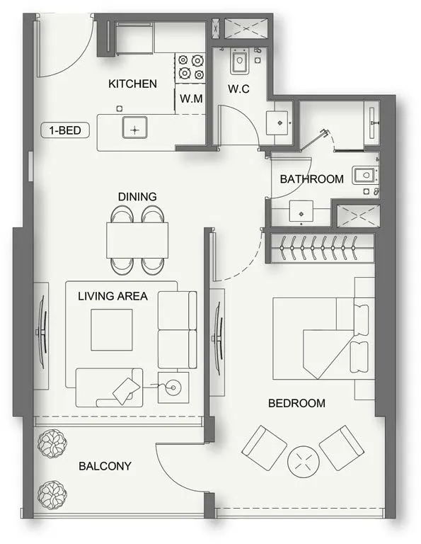 Floor plan — 1 BR