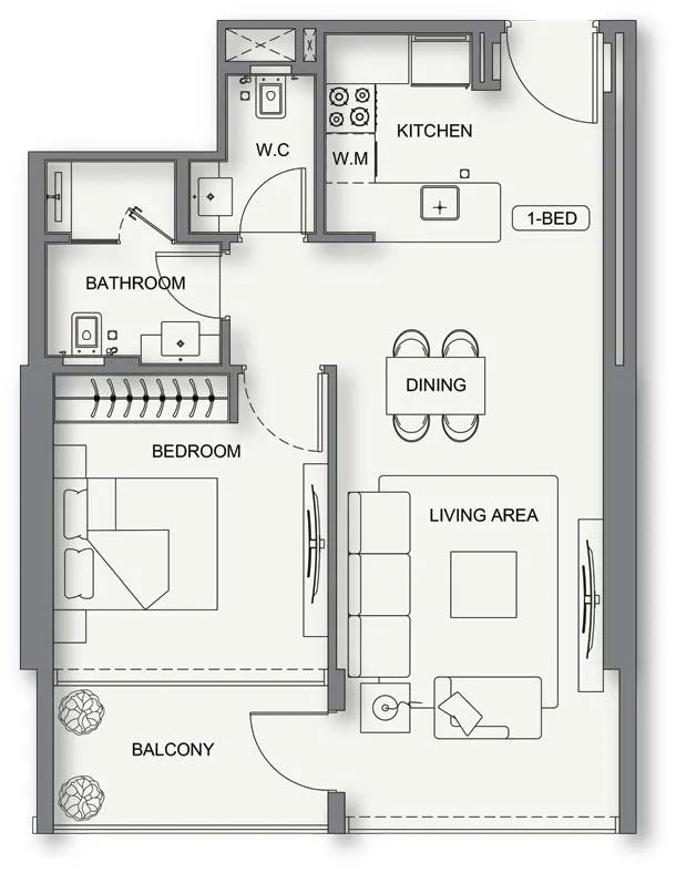 Floor plan — 1 BR