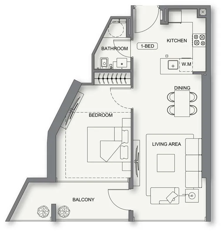 Floor plan — 1 BR